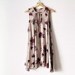 Free People Floral Sleeveless Keyhole Tunic Dress size XS